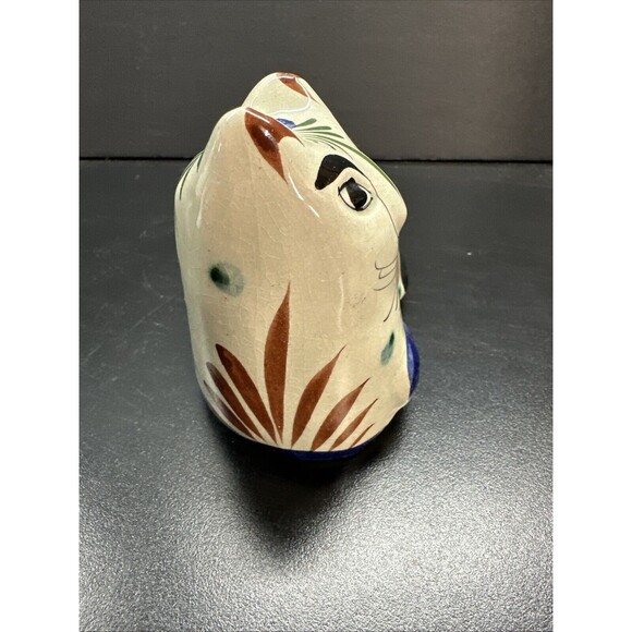 Vintage Tonala Mexico Folk Art Pottery Cat Figurine - Picture 4 of 7